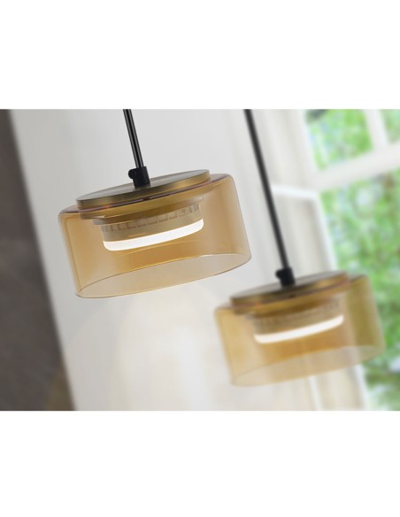 Lámpara Cristal Tulipa Ambar para Bombilla