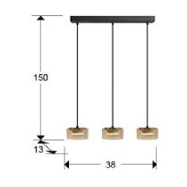 Lámparas de Techo Lineal Negra y...