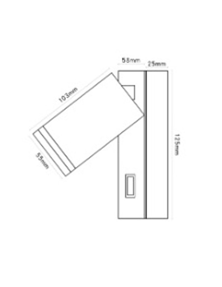 Aplique Foco Orientable Negro