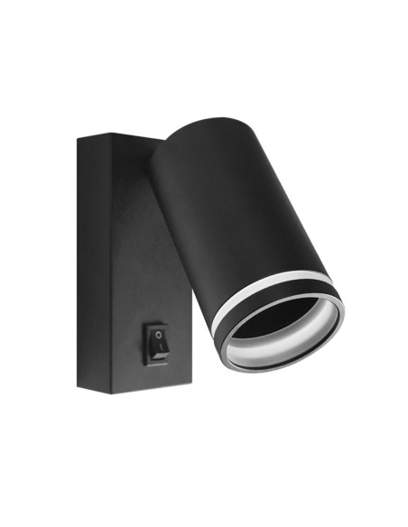 Aplique foco negro con interruptor