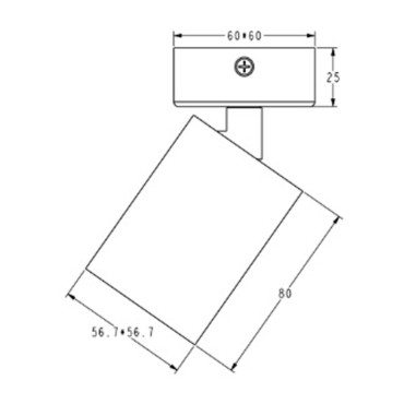 Foco Plafón de 1 Luz Cuadrado Negro