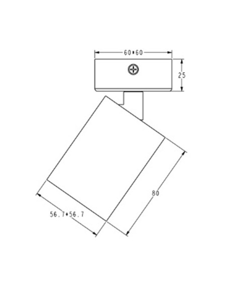 Foco Plafón de 1 Luz Cuadrado Negro