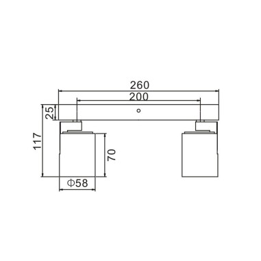 Regleta de 2 Luces Blanca Cilindro Corto