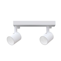 Regleta de 2 luces cilindro corto blanco