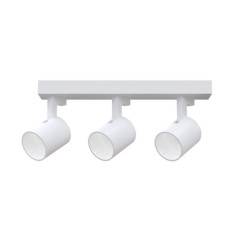 Regleta blanca 3 focos cilindro corto