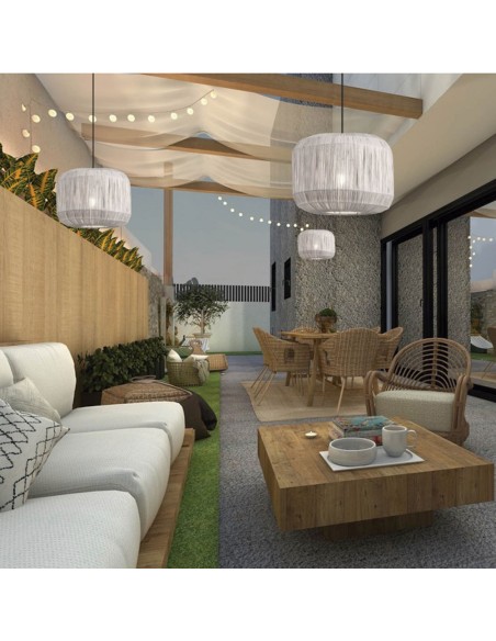 Lámpara Colgante Papel y Metal