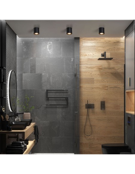 Plafón Superficie con IP para Baño y Exteriores Blanco y Negro