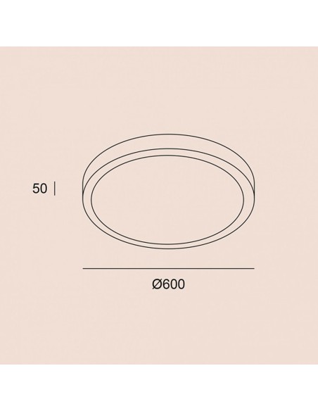 Plafón de Diseño de Acero Blanco o Negro Diámetro 60 cm