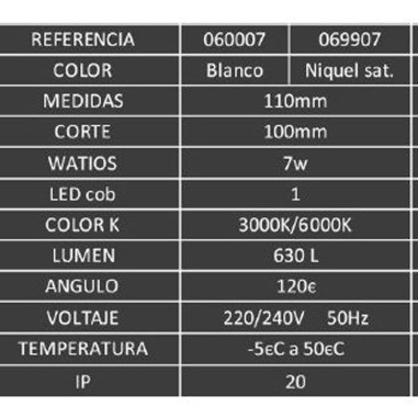 Luminarias para Empotrar Blanca Cob...