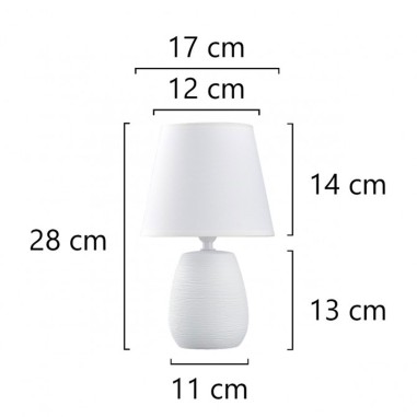 Lámpara Mesita Cerámica Blanca Muy...