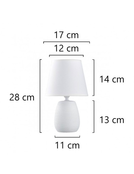 Lámpara Mesita Cerámica Blanca Muy Barata