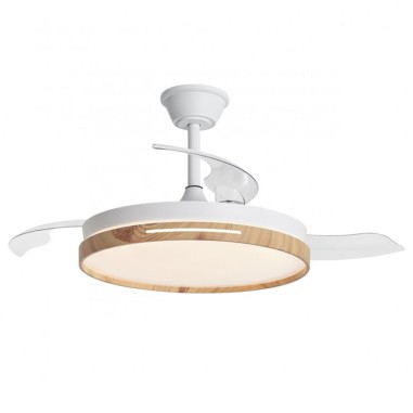 Ventilador blanco y madera retráctil barato