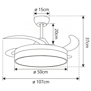 Ventilador Retráctil Togo Blanco/Haya