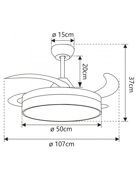 Ventilador Retráctil Togo Blanco/Haya