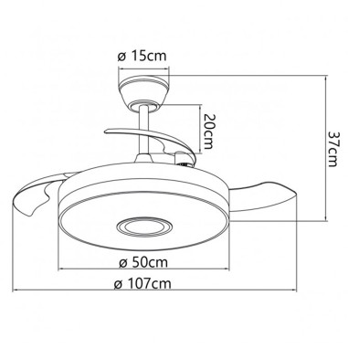Ventilador Retráctil Enio Bluetooth y...