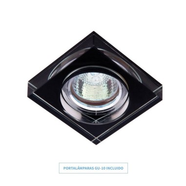 Foco de empotrar cristal negro barato