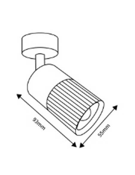 Focos Cilindro Corto Negro y Oro