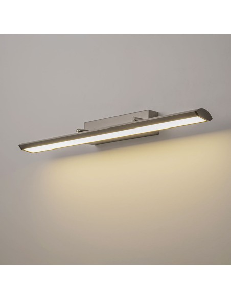 Aplique de pared cabezal basculante gris cepillado