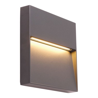 Aplique para exterior gris cuadrado