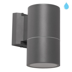 Aplique aluminio y cristal gris