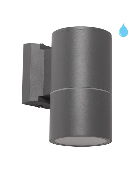 Aplique aluminio y cristal gris