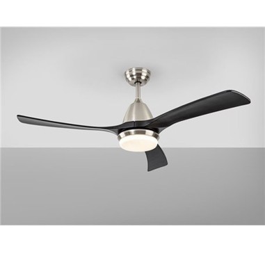 Ventilador Madera Schuller Negro Y Niquel