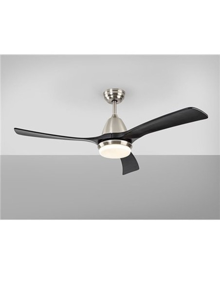 Ventilador Madera Schuller Negro Y Niquel