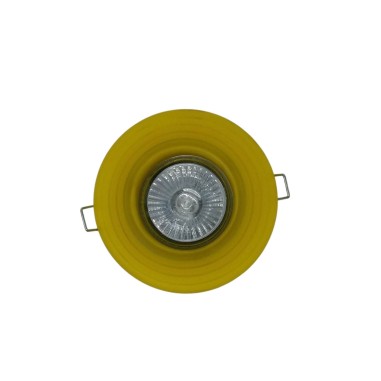 Focos Empotrar Cristal Escalonado Amarillo