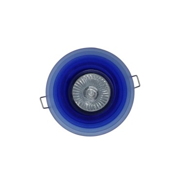 Focos Empotrar Cristal Escalonado Azul