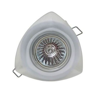 Focos Empotrar Cristal Triangular Blanco