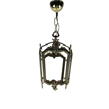 Farol Bronce Clásico 4 Caras con Cristal