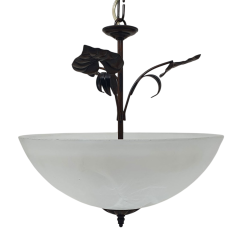 Lámpara con Hojas Patinada...