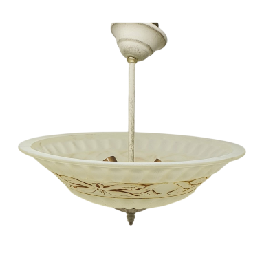 Lámpara Colgante Forja Crema Patina Oro