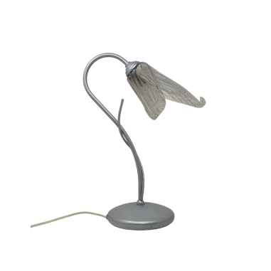 Lámpara de Mesita Plata Tulipa Cristal