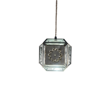 Farol Calado Cuadrado Plata Vieja