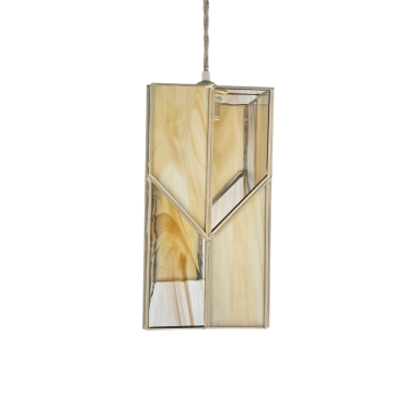 Farol Alargado Crema Cristal Opalina/Miel