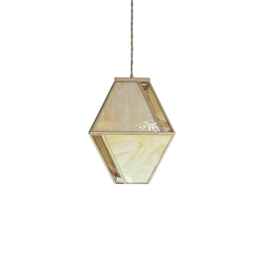 Farol de Techo Geométrico Pintado Crema