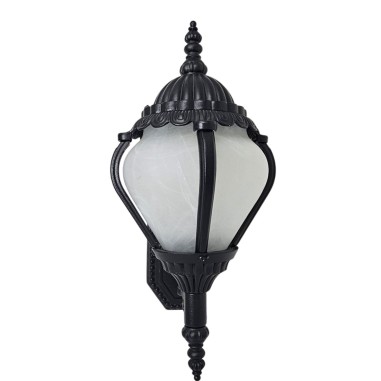 Aplique Negro Exterior Tulipa Blanca