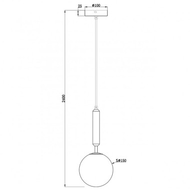 Lámpara de Techo Negro Bola Opal