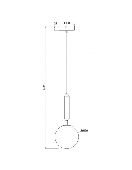 Lámpara de Techo Cuero Bola Opal