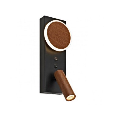 Plafón led y lector con madera