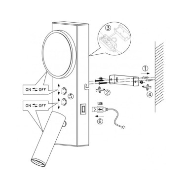 Aplique con Luz Led Blanco Madera