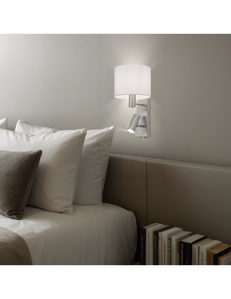 Apliques Dormitorio y Lector Pantalla Blanca