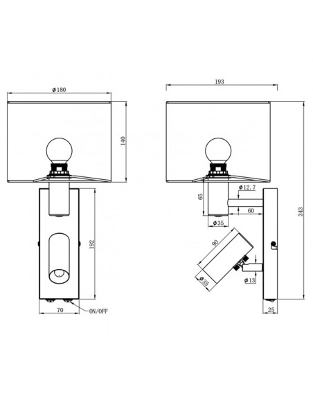 Aplique Cuero Dormitorio y Lector Pantalla Blanca