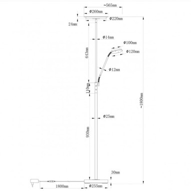 Lámpara de Pie Madera Negro con...