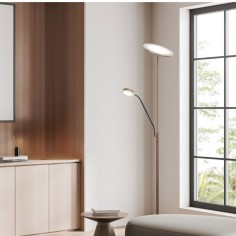 Pie de salón led madera negro