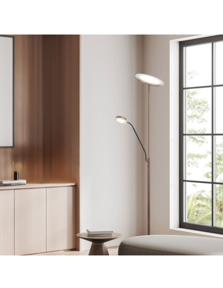 Pie de salón led madera negro