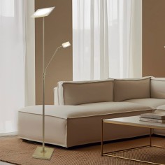 Pie de salón led acabado latón