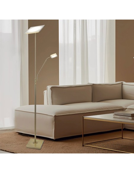 Pie de salón led acabado latón