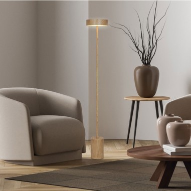 Lámpara de suelo led madera clara